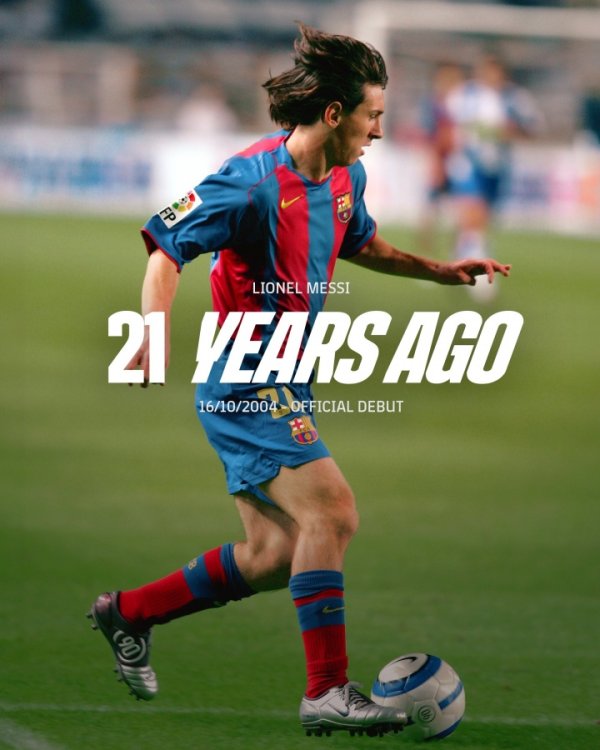 21年前的今天！巴萨官方纪念梅西首秀：那时没人知道这意味着什么