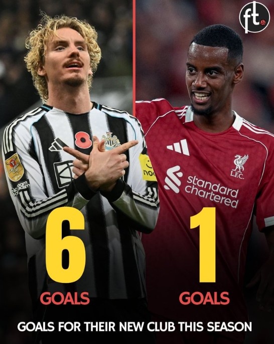 伊萨克加盟利物浦后仅1球入账，替代者沃尔特马德为纽卡已打进6球